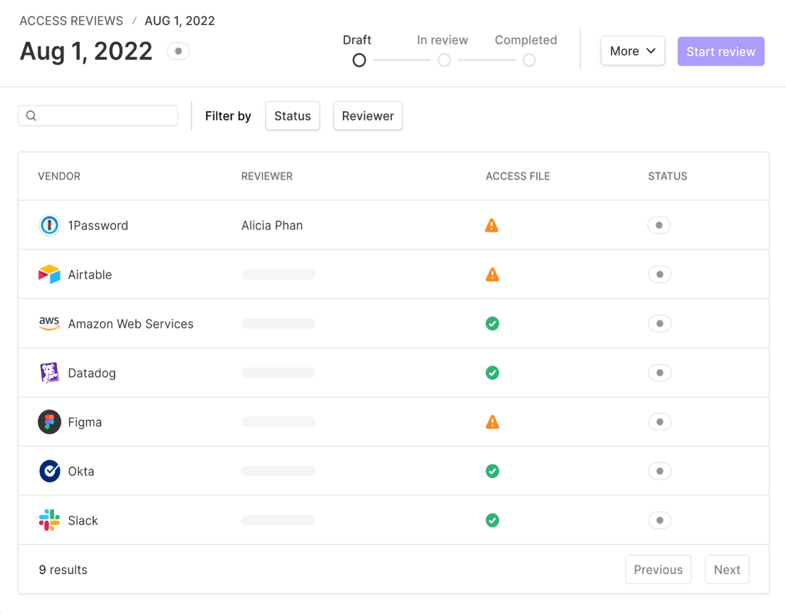 Vanta Acces review tool